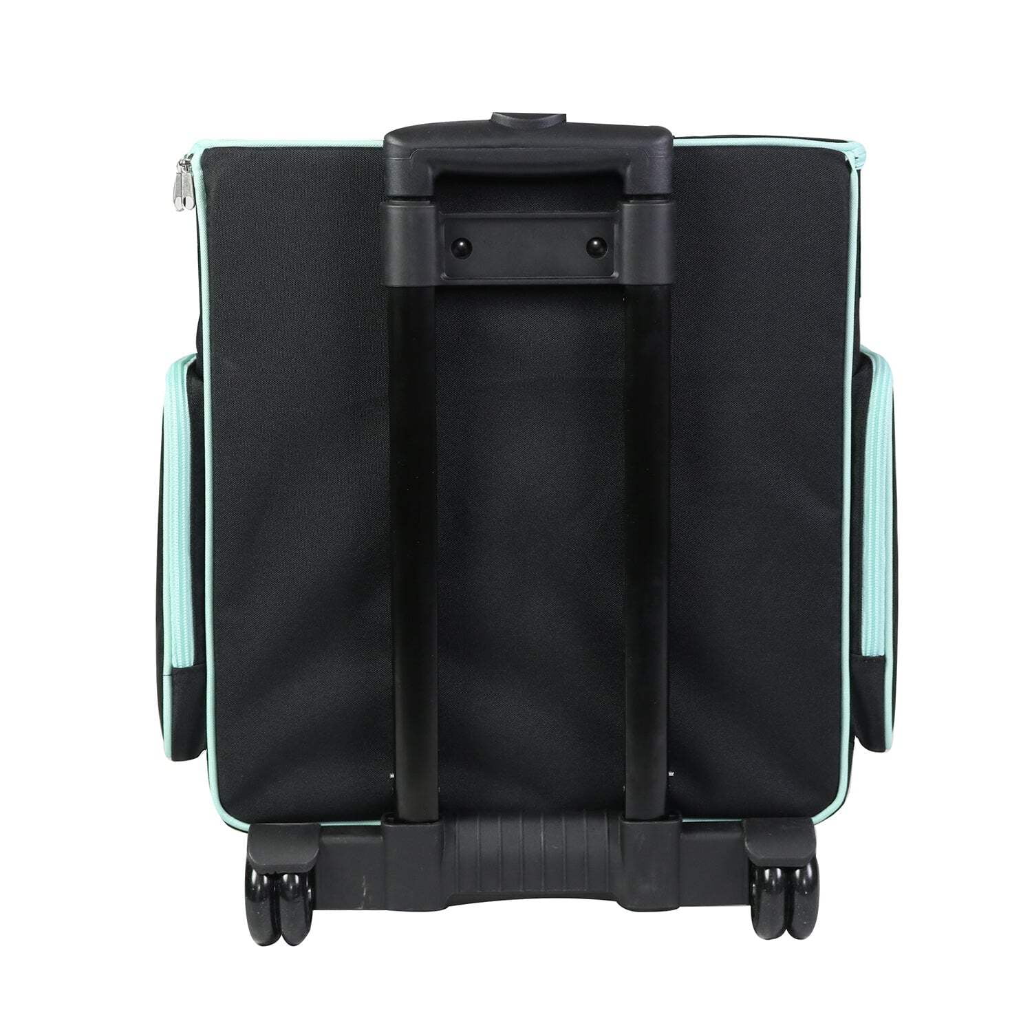 Everything Mary Rolling Scrapbook Case – Black  Teal Craft Organizer with Telescoping Handle  Wheels – Portable Storage for Scrapbooking, Sewing, Art  DIY Supplies