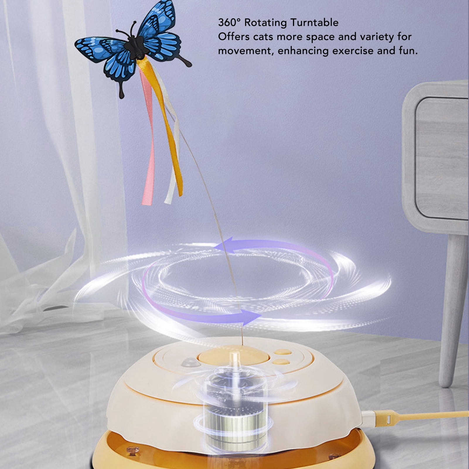 Nieyigj Interactive Cat Toys Funny 360 Degree Rotation Turntable Self Entertainment Hide and Seek Play Mat Toy for Indoor Exercise, Style 1 (7.87 inches / 20 cm, Multicolor)