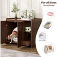 thumbnail image 5 of Large Litter Box Enclosure with Litter Collector, Hidden Litter Box Furniture for Automatic Litter Box, Cat Robot 3/4, Dog Proof Litter Box Cabinet, Side Table, Walnut, 5 of 9