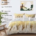 thumbnail image 3 of 3 Piece Abstract Gold Duvet Cover Set Full Size, Microfiber Comforter/Quilt Cover with Corner Ties and 2 Pillowcases, Modern Brush Luxury Strokes Artwork All Season Soft Bedding with Zipper Closure, 3 of 8