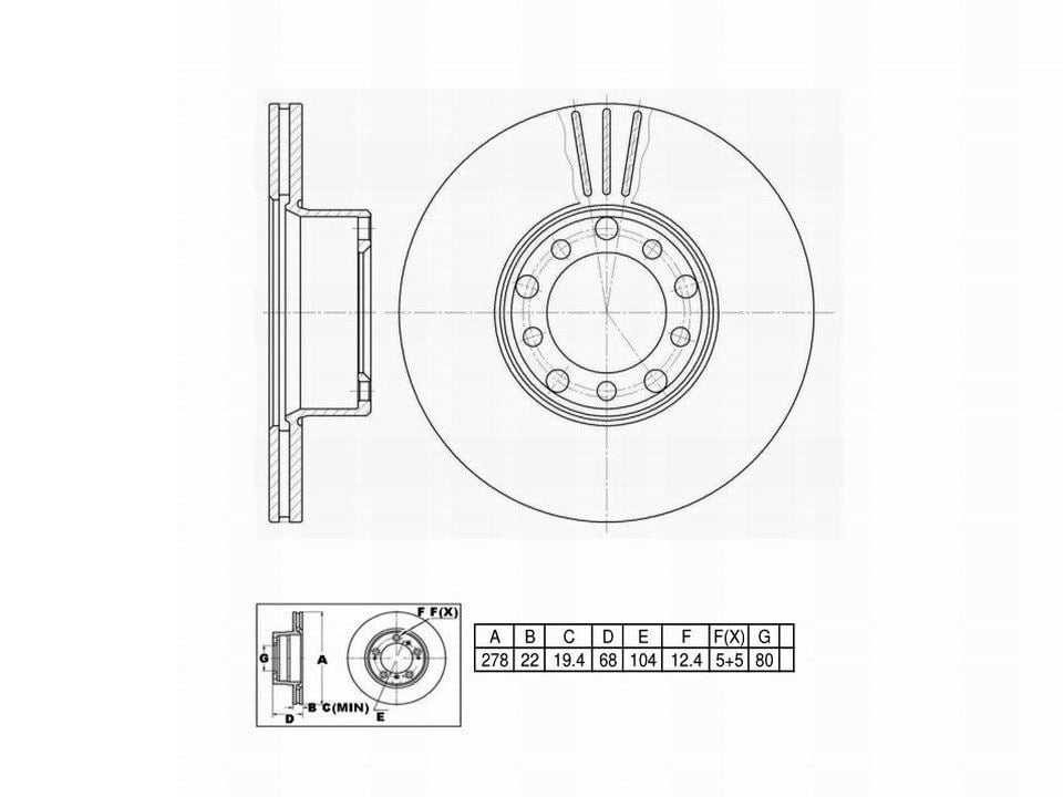 Winstop Brake Rotor, Front WS231240, Mercedes-Benz 380SL 1985-1981