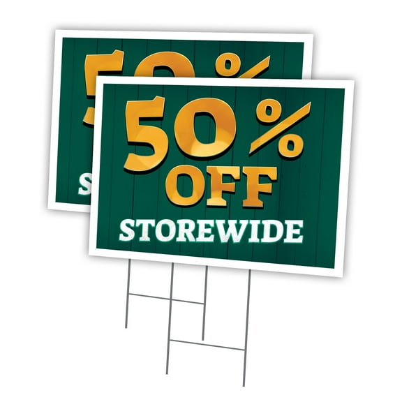 50% Off Storewide 2 Pack Of 12" x 16" Yard Sign & Stake | Advertise Your Business | Stake Included Image On Front Only | Made in The USA