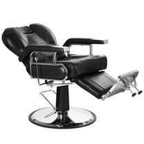 Black Heavy Duty Reclining Hydraulic Barber Chair Salon Spa Beauty Hair Styling 360°Shampoo Equipment