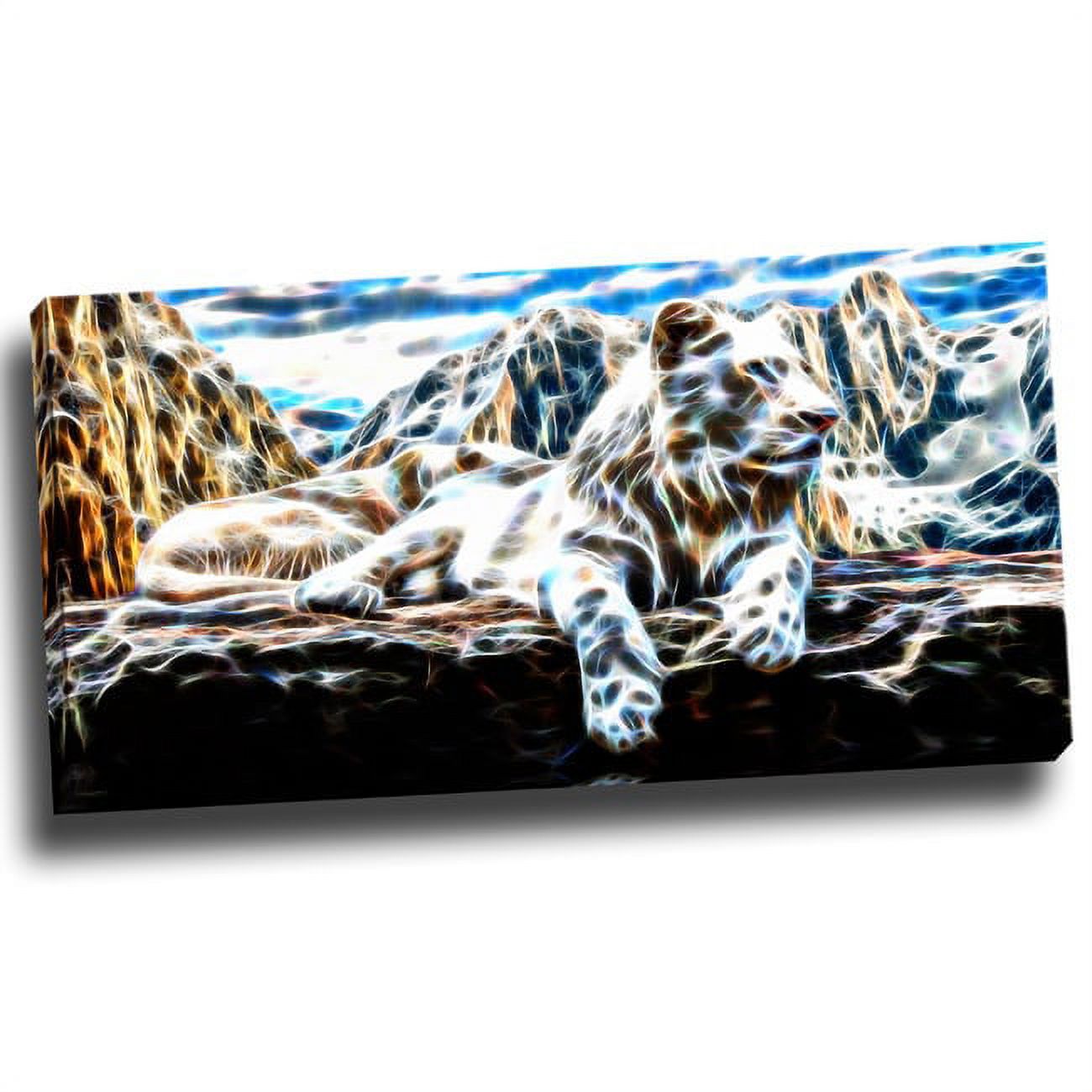 Design Art White Tiger Art on Canvas, 32" x 16"