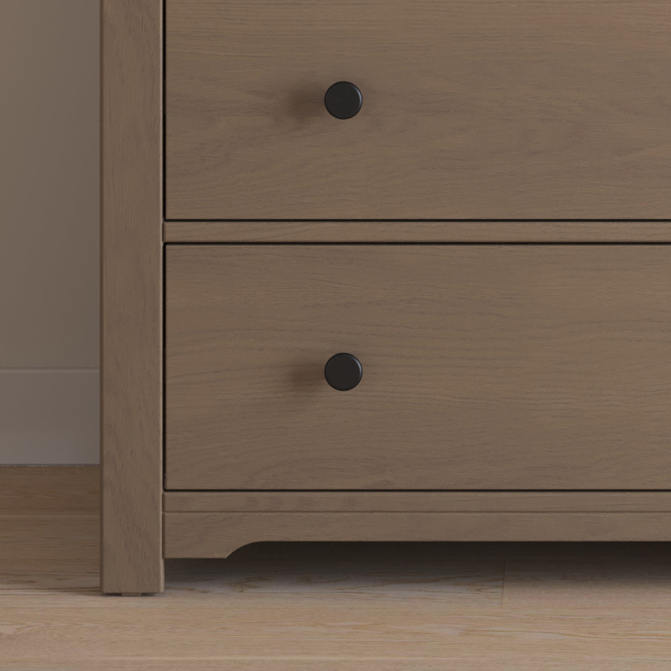 Child Craft Harmony 38" Interlocking 3-Drawer Dresser with Changing Table Topper, Anti-Tip Kit, Dusty Heather