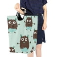 thumbnail image 7 of Mint-chocolate-color Cute Monsters Laundry Basket with Handles Foldable Laundry Hamper Freestanding Washing Bin 50L, 7 of 7