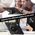 thumbnail image 4 of Dteck Case for iPad Air 13 inch 2025/2024,Heavy Duty Armor Shockproof Kids Case with Rotating Stand & Hand/Shoulder Strap for iPad Air 13-in. M3/M2,Black, 4 of 7