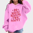 thumbnail image 2 of Povozer Hoodie Sweatshirt for Girls, Vintage Graphic Print Long Sleeve Hooded(Pink,12-18M), 2 of 4
