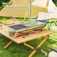 thumbnail image 3 of Outsunny Gril Portatif au Charbon avec Poêle, Tablette de Rangement, Crochets pour la Cuisson, 3 of 9