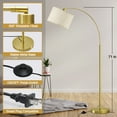 thumbnail image 5 of NATYSWAN Gold Modern Arc Floor Lamp, Tall Pole Lamp with On/Off Foot Switch, Adjustable Hanging Drum Shade, over Couch Arched Reading Light for Bedroom, Office, 5 of 8