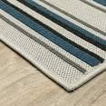 thumbnail image 5 of HomeRoots  10 x 13 ft. Geometric Stain Resistant Rectangle Indoor & Outdoor Area Rug, Blue & Beige, 5 of 5