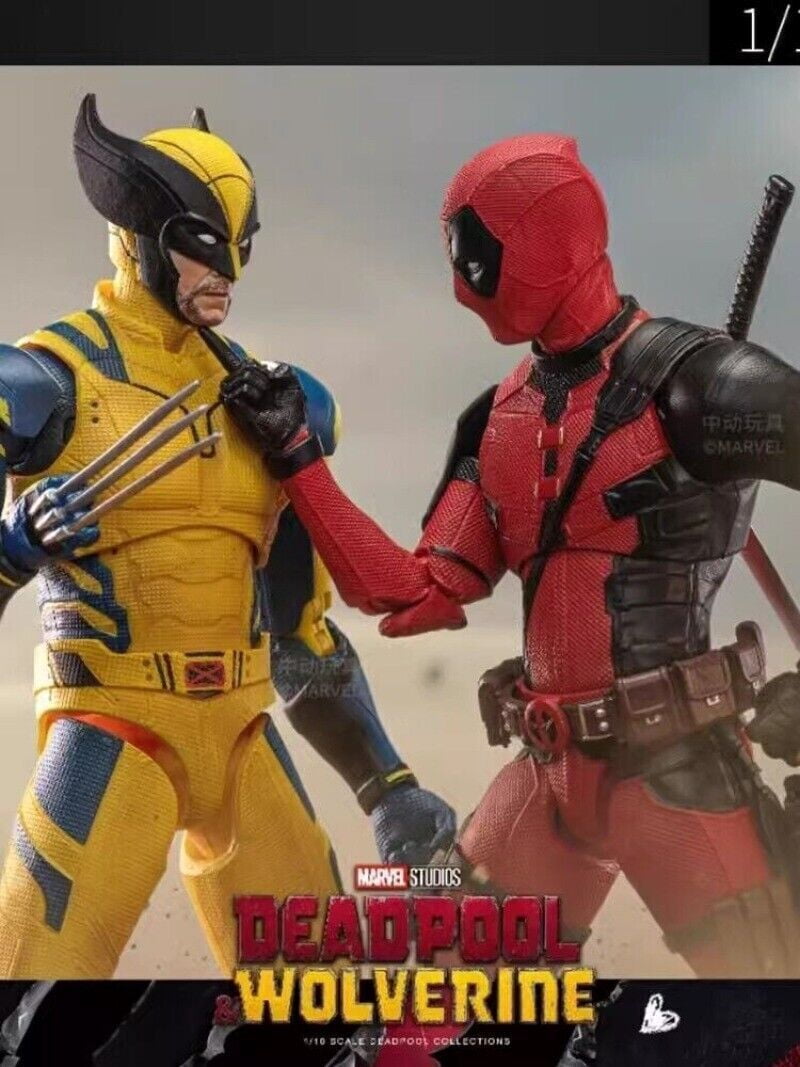 ZD Deadpool 3 Deadpool and Wolverine Action Figure Removable and Replaceable Face,Collectible Statue Action Figures Anime Desktop Decoration Ornaments Gift