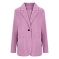 thumbnail image 5 of BXJX Womens Solid Blazers for Work & Casual- Slim Fit Business Office Long Sleeve Professional Open Front Suit Jacket Purple Size L, 5 of 7