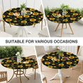 thumbnail image 7 of Floral Sunflower Design Tablecloth with Elastic Fit, Durable Polyester for 44-52 Inch Round Tables, Indoor Outdoor Ready, 7 of 7
