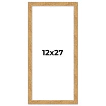 12x27 Frame Beige Real Wood Picture Frame Width 1.25 inches | Interior Frame Depth 0.5 inches |