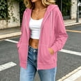 thumbnail image 3 of Womens Long Sleeve Zip Up Hoodies Plus Size Drawstring Comfy Tunic Sweatshirt Casual Lightweight Fall Jackets with Pockets, 3 of 8