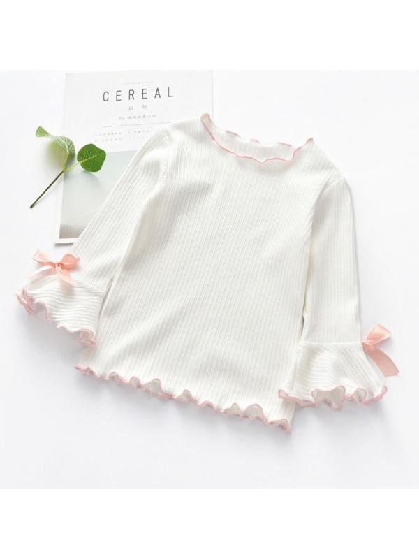GNKTGBO2O Baby Girls London England UK 100% Cotton T Shirts Short Sleeve Ruffle Tee Basic Tops 