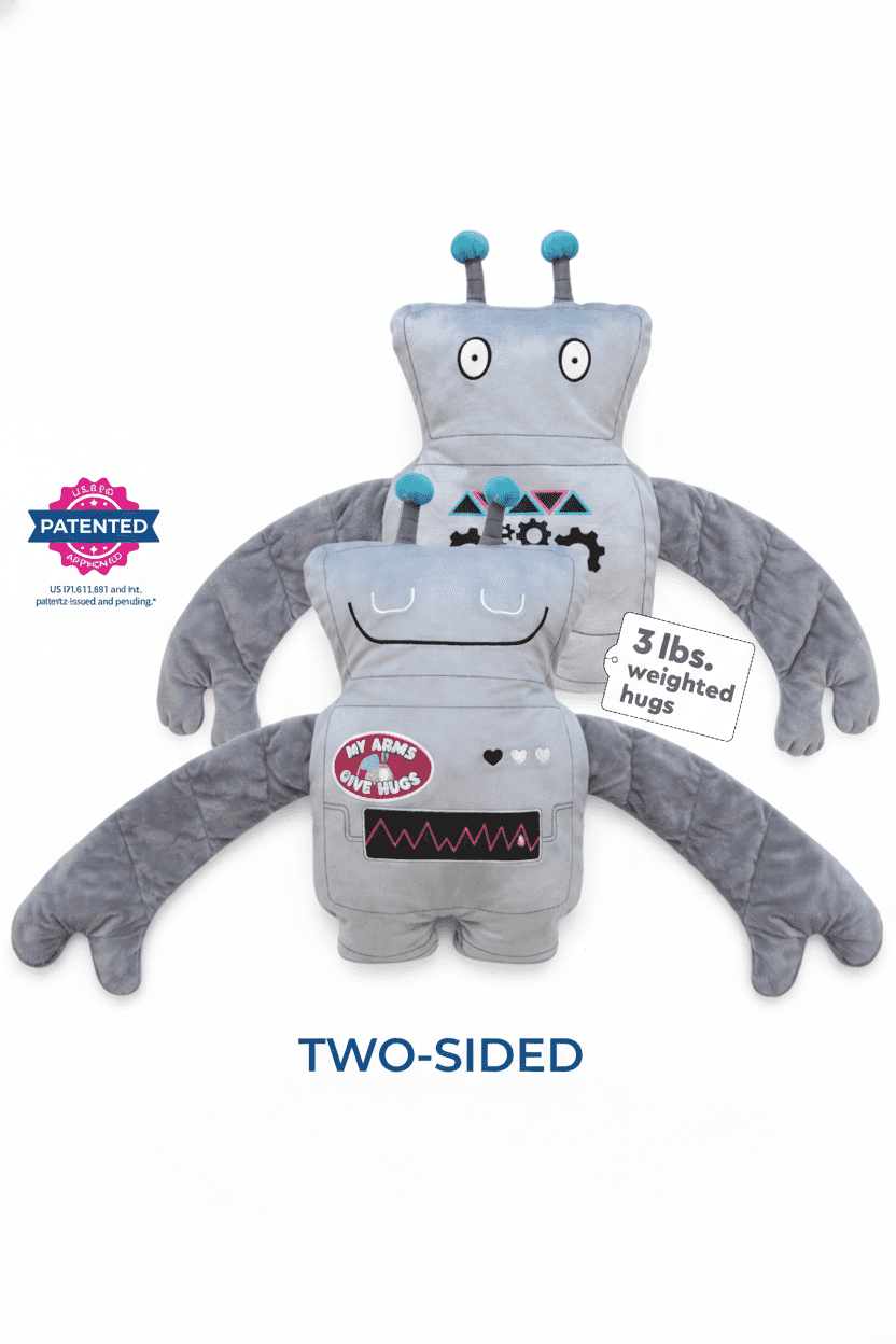 Bumpas Weighted Plush Toy – Machine Washable Calming Stuffed Animal for Kids – Arms and Body are Weighted to Give a Realistic Hug – Soft Companion for Playtime, Naptime & Travel (Buzzby)