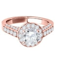 thumbnail image 3 of Mauli Jewels Engagement Rings for Women 1 Carat Halo Engagement Diamond Ring Crafted4 prong14k Rose Gold, 3 of 7