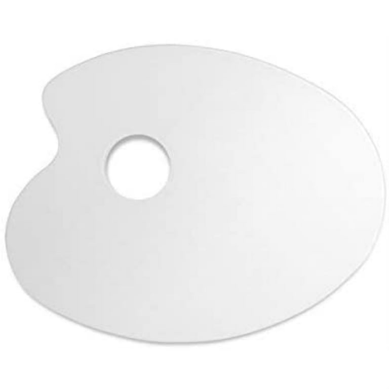 US Art Supply 9 x 11.8 Clear Oval-Shaped Acrylic Painting Palette (Pack  of 2) - Transparent Plastic Artist Paint Color Mixing Trays - Non-Stick