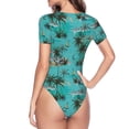thumbnail image 4 of Naloa Hawaii Palms Women's Short-Sleeved Onesie, One-Piece Swimsuit for Parties, dates, clubs - Large, 4 of 9