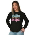 thumbnail image 3 of Cute Easter Chillin With My Peeps Women's Long Sleeve T Shirt Brisco Brands S, 3 of 5