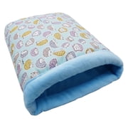 Hedgehog Cuddle Snuggle Sack Sleeping Bag Pouch for Small Animal Beds ( Blue )