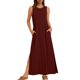 thumbnail image 1 of Vestido de Verano de Longitud de Rodilla para las Mujeres sin Mangas Vestido de Playa Casual Sólido con Cuello en V, Vestido Casual con Cuello en V para las Mujeres, 1 of 9