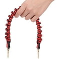 thumbnail image 2 of 1 pc 17 Inch Braided Imitation Leather Replacement Handles Purses Straps Handbags Shoulder Bag Strap with Swivel Lobster Buckles Red, 2 of 9