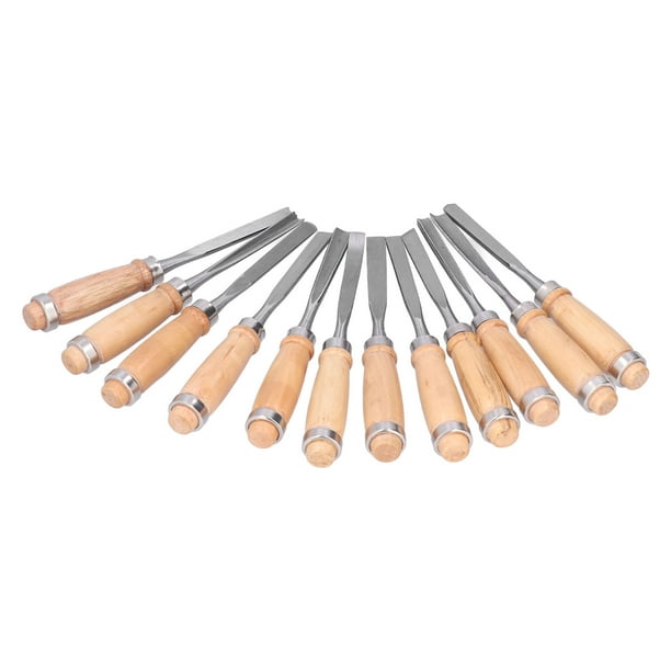 Tbest Carving Chisel Set Wood Turning Chisel 12Pcs Wood Turning
