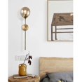 thumbnail image 4 of Aplique de pared industrial vintage, globo de cristal ámbar con aplique de pared de brazo largo dorado, aplique de pared de noche dorado (ámbar) Zhivalor WLJ-4812, 4 of 5