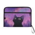 thumbnail image 7 of Accordion File Organizer with Zip Closure 13 Pockets Expanding File Folder Letter A4 Paper Document Organizer for Home Office Purple Sky and Black Cat, 7 of 7