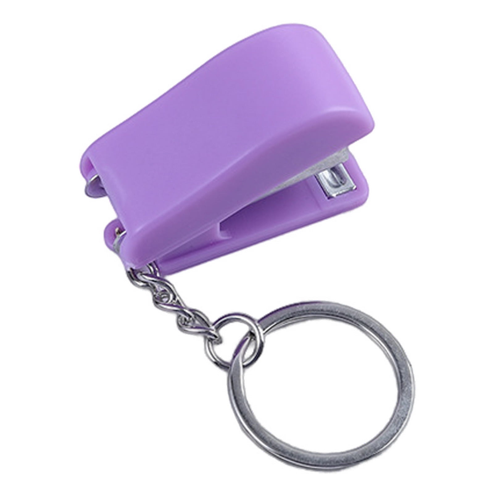 Student Stapler Macaron Color High Efficiency Quick Binding Key Chain