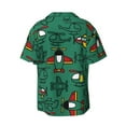 thumbnail image 2 of Gaeub Cartoon Air Transportation Men's Lapel Short Sleeve Shirt, Relaxed Fit Shirt, Soft and Breathable for Outdoors Party Travel - Large, 2 of 7