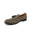 thumbnail image 4 of Genuine Fabric Plaid Tan Brown Houndstooth Slip On Men's Dress Shoes Loafers With Tassel&nbsp;10.5, 4 of 6