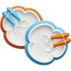 BABYBJORN Baby Plate, Spoon and Fork - Orange/Turquoise, 2-Pack