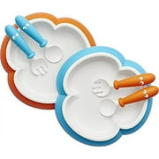 BABYBJORN Baby Plate, Spoon and Fork - Orange/Turquoise, 2-Pack