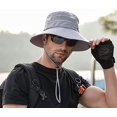 thumbnail image 2 of Sombrero para el Sol Hombres Mujeres Senderismo Gorra de Safari Sombrero de Cubo de Verano Plegable al Aire Libre Sombrero de Pescador Anti UV,Grey ER, 2 of 5