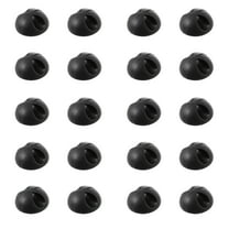 KALLORY 20Pcs Rubber Cable Clip Black Rectangular for Desk Cord Holders Home Organization