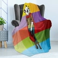 thumbnail image 4 of Colorful Soft Flannel Fleece Throw Blanket, Cartoon Fox with Fashion Clothes in Human Form Hipster Animal Colorful Print, Cozy Plush for Indoor and Outdoor Use, 70" x 90", Multicolor, by Ambesonne, 4 of 5