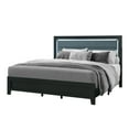 thumbnail image 2 of Black King Bed With Led Accent Lighting, Upholstered Headboard, Solid Wood + Construction For Bedroom Transitional Lights, And Interior, 2 of 2