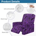 thumbnail image 6 of Renewold Bat Spider Web Print Purple Cover for Recliner Stretch Single Seat Couch Cover 4 Pieces Polyester Spandex Recliner Slipcover with Side Pocket for Home Halloween Decor, 6 of 8