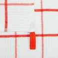 thumbnail image 2 of Arkwright Premier Kitchen Dishcloths (Bulk Case of 144), Cotton, 13x13 in, White with Saffron Red Windowpane Stripes, 2 of 5