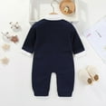 thumbnail image 5 of qolati Newborn Baby Boys' Gentleman Rompers Long Sleeve Printed Jumpsuit Outfit Tuxedo Footie One-Piece Bodysuit Infant Clothes with Bow Tie, 5 of 7