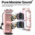 thumbnail image 6 of Monster S310 Bluetooth Speaker, Portable Bluetooth Speaker, 30W True Wireless Stereo Pairing Deliver Dynamic Sound, IPX6 Waterproof, Bluetooth 5.2 Built-in Mic, 24H, for Family Outdoor Pink, 6 of 6