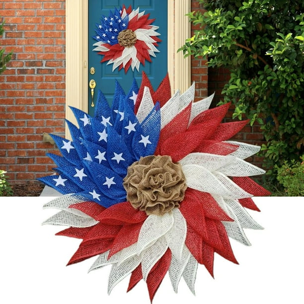 La Bandera Americana Guirnalda De La Puerta Del Día De La Independencia Guirnalda De Simulación Duradera Para El Banquete De Boda Sweethay HA043091-03