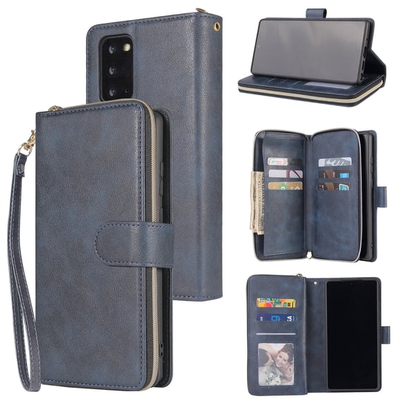 Zipper Wallet Bag Horizontal Flip PU Leather Case with Holder & 9 Card Slots & Wallet & Lanyard &