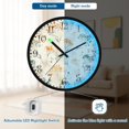 thumbnail image 5 of Voice Activated Clock with Glow Light 12 Inch Large Silent Wall Clock Battery Operated for Home Decor Green and Orange Small Flowers, 5 of 8
