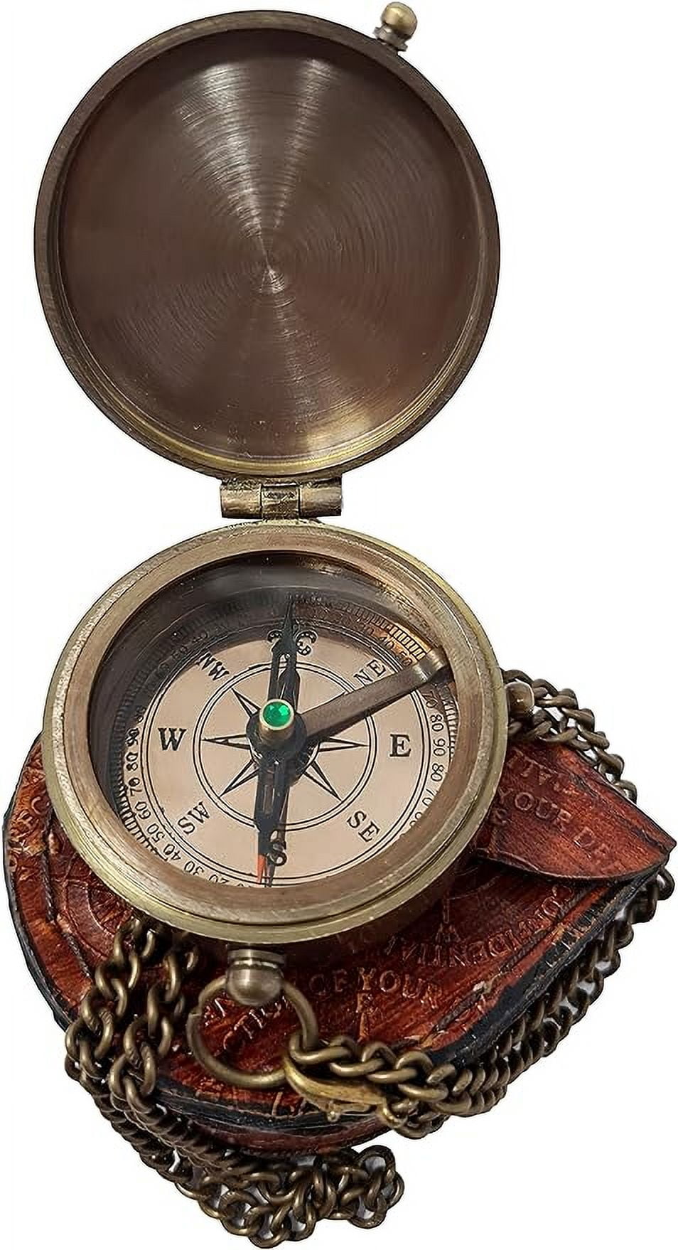 Indian Nautical Instruments Engraved Compass, Customized Brass Compass for Anniversary, Birthday, Graduation Day, Confirmation Gift, Valentine Gift, Parting Gift, Sailor Gift