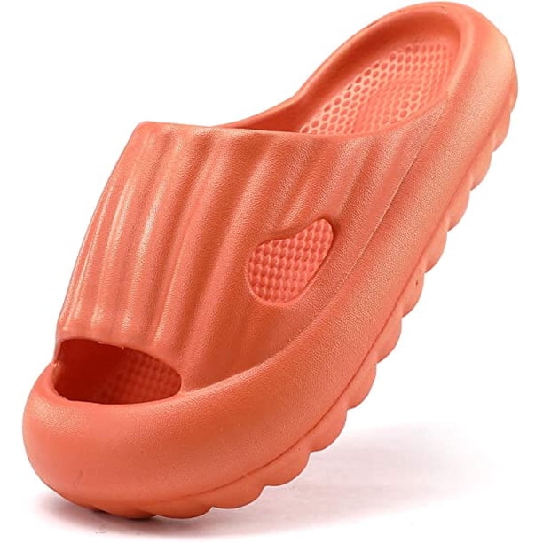 Sandalias deslizantes para niños y niñas, suela gruesa y suave, de secado rápido, para playa, piscina, baño, zapatillas de masaje (niños pequeños/niños pequeños) naranja Sincero Hogar